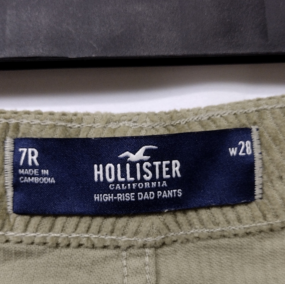 Hollister Corduroy High-Rise Dad Pants Women's 28 Green Boho Retro Y2K 90s - Picture 8 of 10